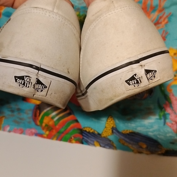 white Vans canvas sneakers men's size 10 - Picture 5 of 6